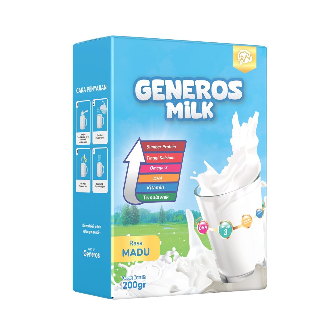 Kemasan Generos Milk rasa Madu