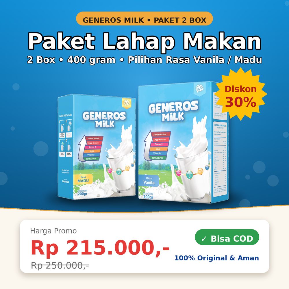 Paket Lahap Makan Generos Milk 2 box 400 gram — harga promo Rp215.000